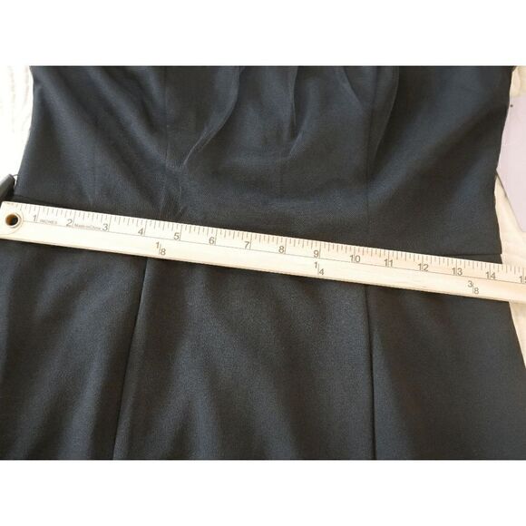 JS COLLECTION Women's Black Short Sleeve Illusion Neckline Sheath Dress 2 - Picture 7 of 12